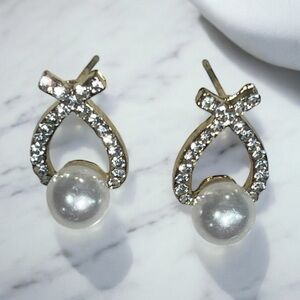 Elegant Gold and Silver Pearl Earrings